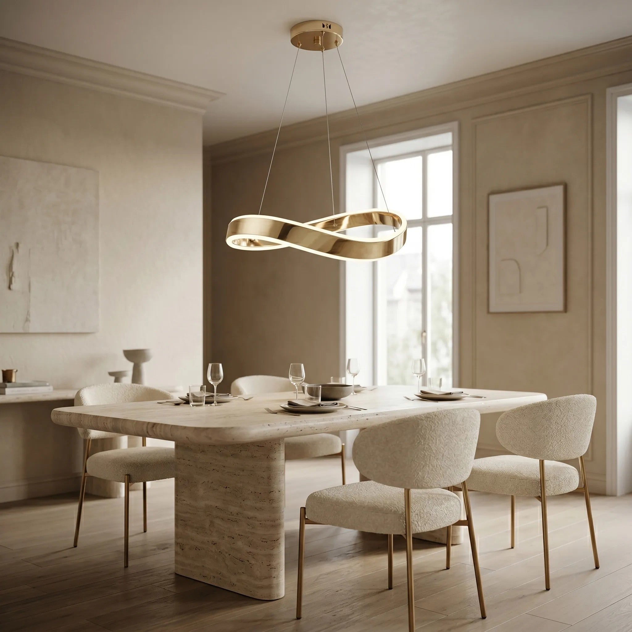 LAMPA SUFITOWA WISZĄCA SWE066-CP 60cm ZŁOTA 4