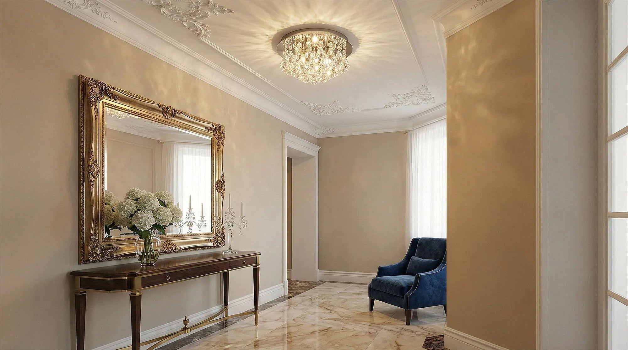 LAMPA KRYSZTAŁOWA PLAFON APP1039-3C CHROM 4