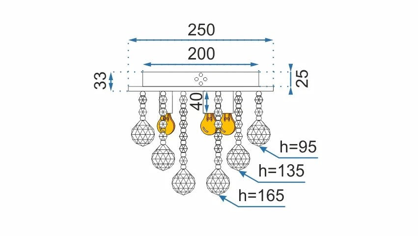 Lampa Sufitowa Kryształowa Plafon APP404-C 4