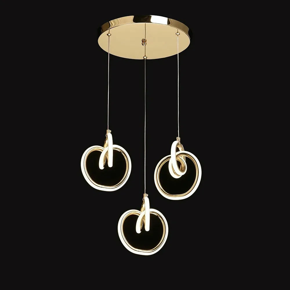 LAMPA SUFITOWA WISZĄCA LED LHJ093-3CP ZŁOTA 4