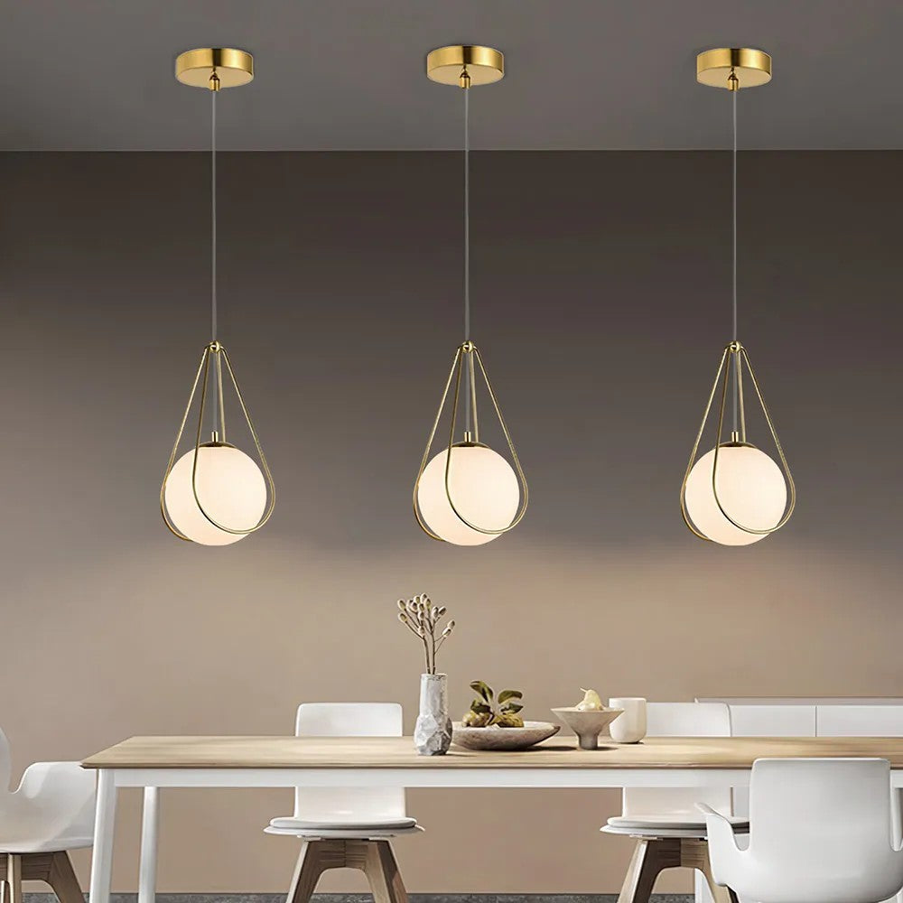 LAMPA SUFITOWA WISZĄCA APP1793-1CP 20cm Złota 4