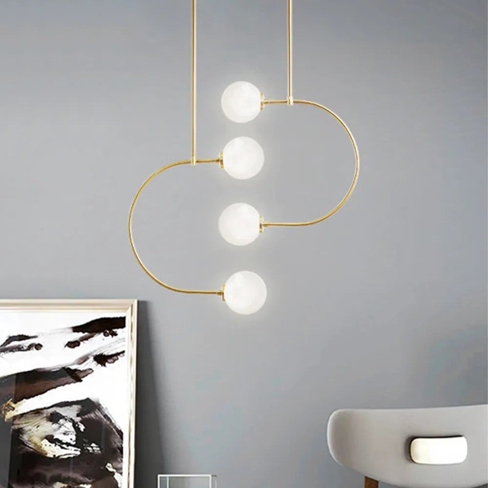 Lampa Wisząca Szklane Kule APP639-4CP Złota 4