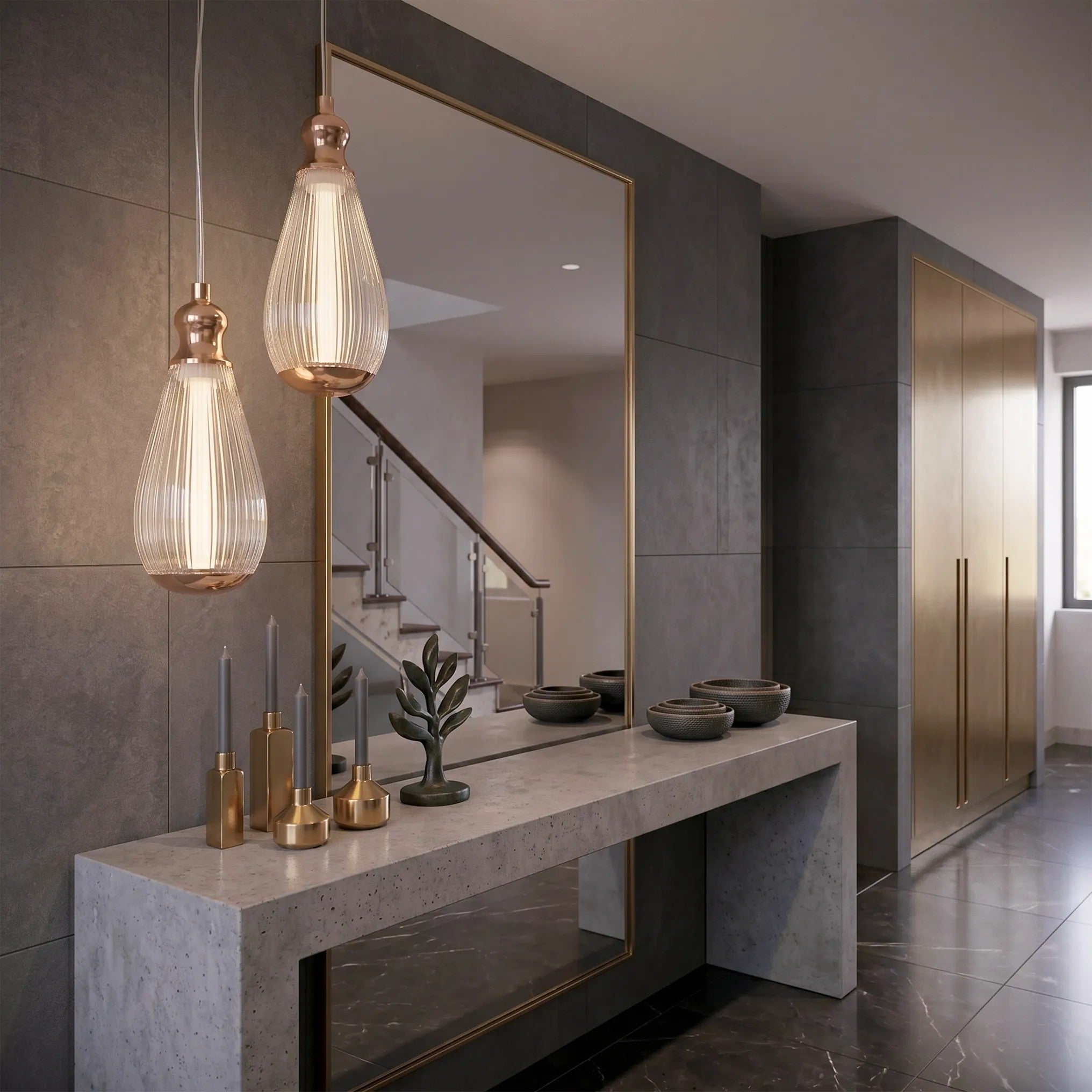 Lampa Sufitowa Wisząca LHJ120-CP Jasne Różowe Złoto 4