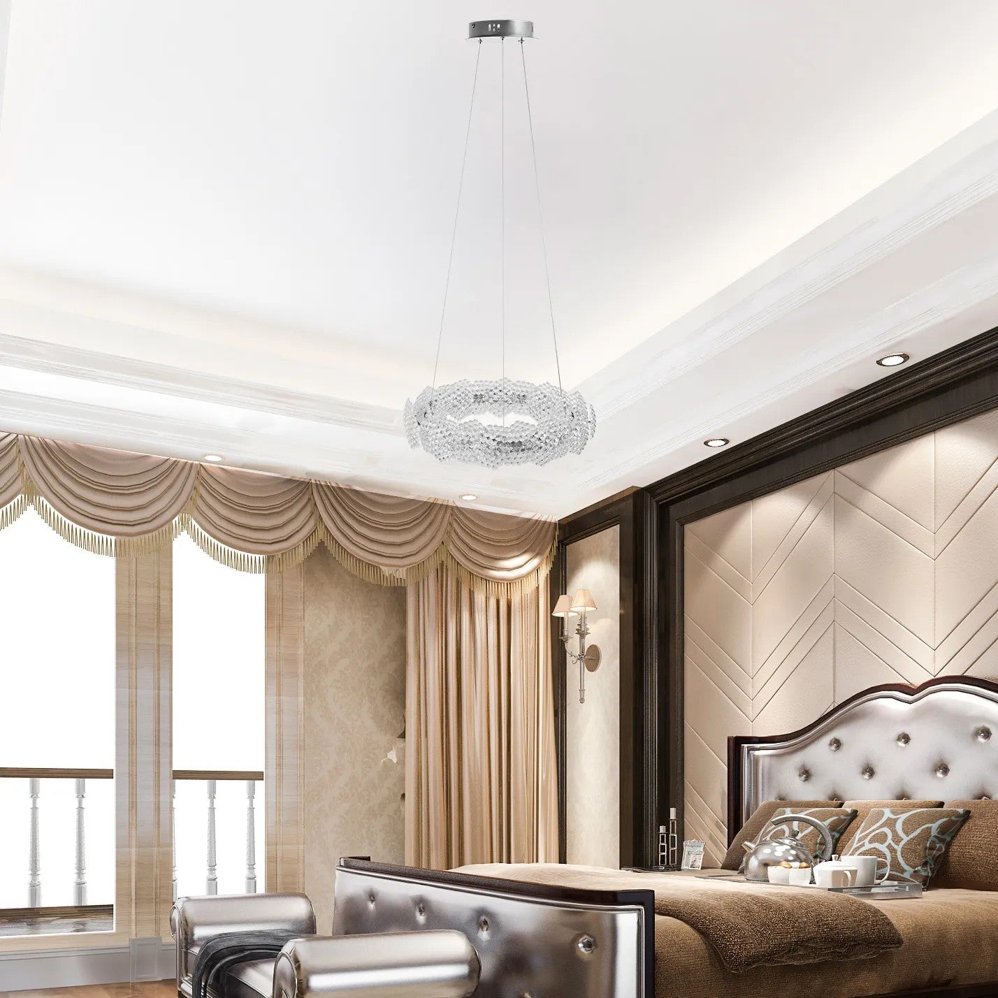 LAMPA WISZĄCA LED MS017-CP Chrom 57cm 4