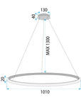 LAMPA SUFITOWA WISZĄCA LED LHJ006-CP 100cm ZŁOTA SZCZOTKOWANA 4