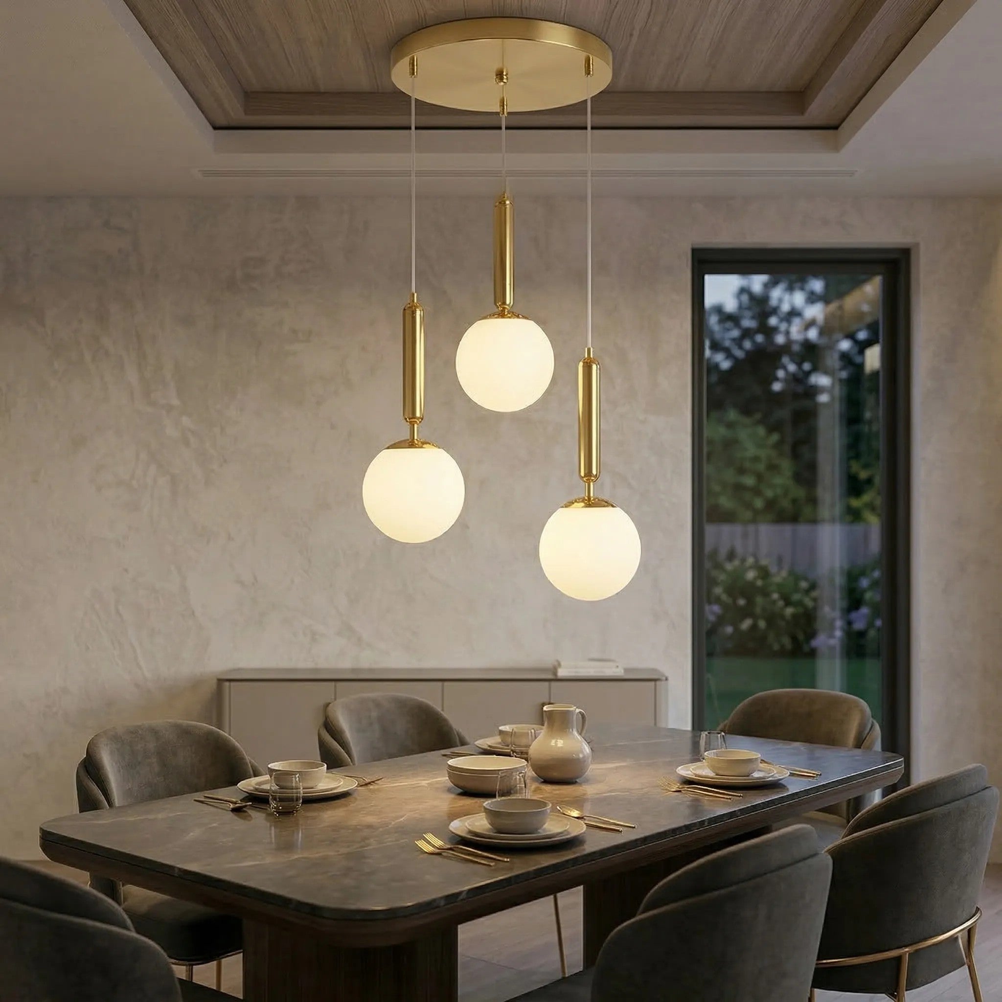 LAMPA SUFITOWA WISZĄCA G179-3CP ZŁOTA 4