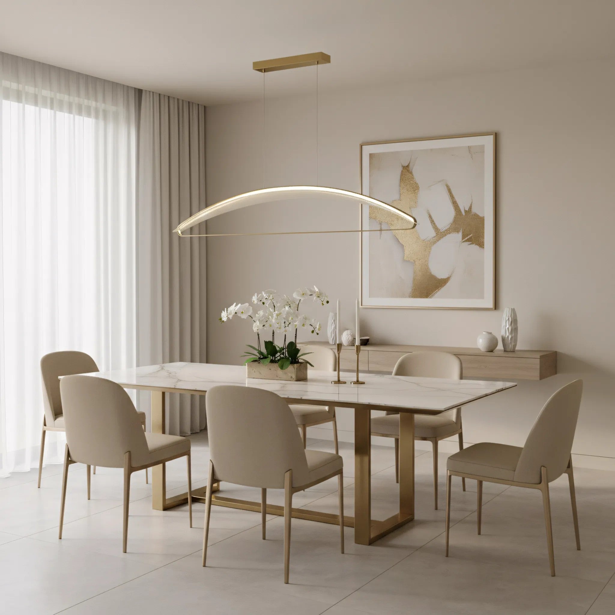 LAMPA SUFITOWA WISZĄCA LED G124-CP Złota 4