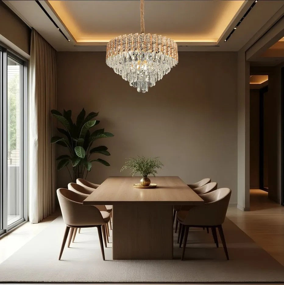 Lampa Wisząca Z Kryształami G054-CP 50cm Złota 4