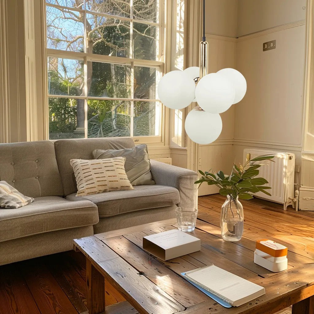 LAMPA SUFITOWA WISZĄCA ZŁOTA APP1574-5CP 4