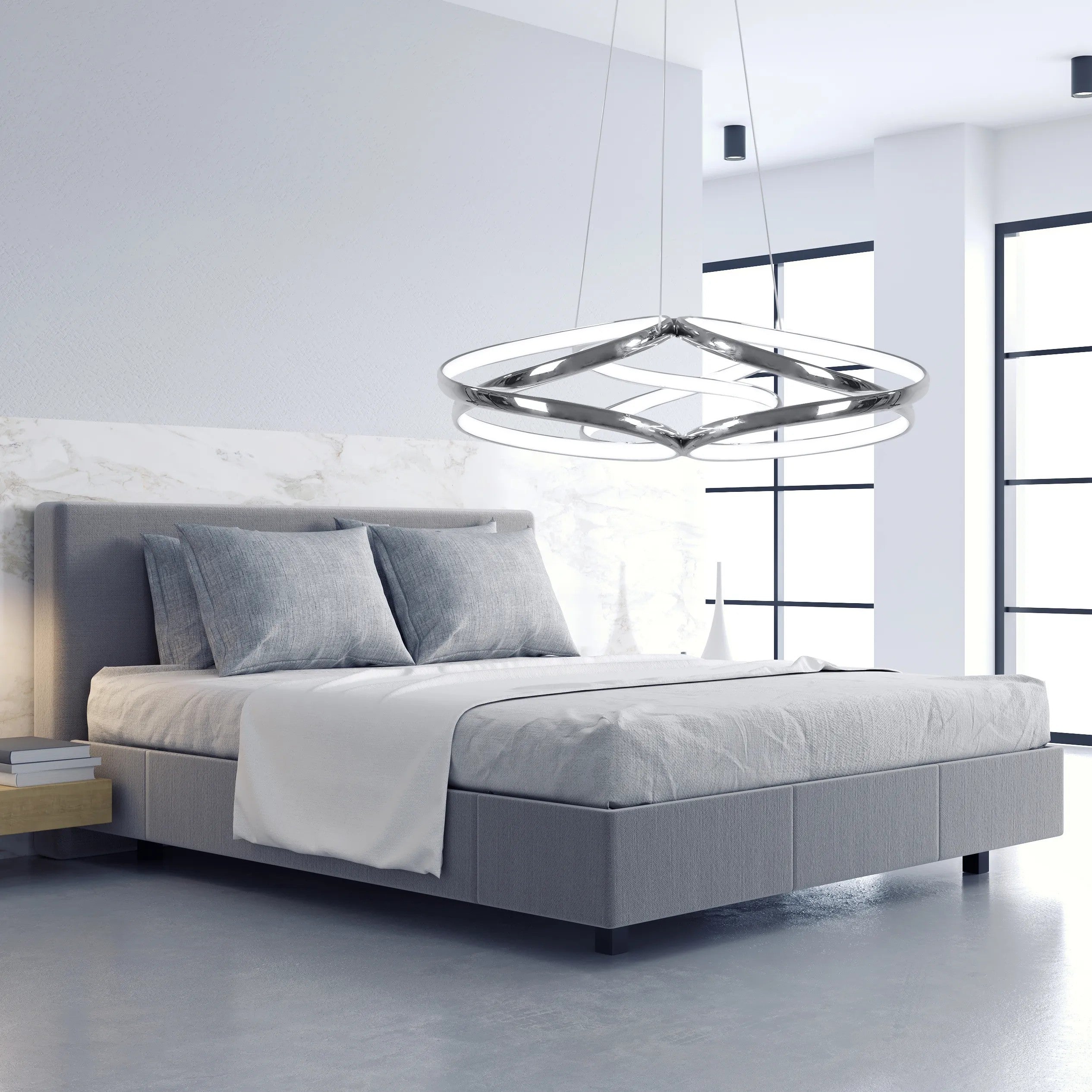 Lampa Sufitowa Nowoczesna LED + PILOT APP795-CP Flat Chrom 4