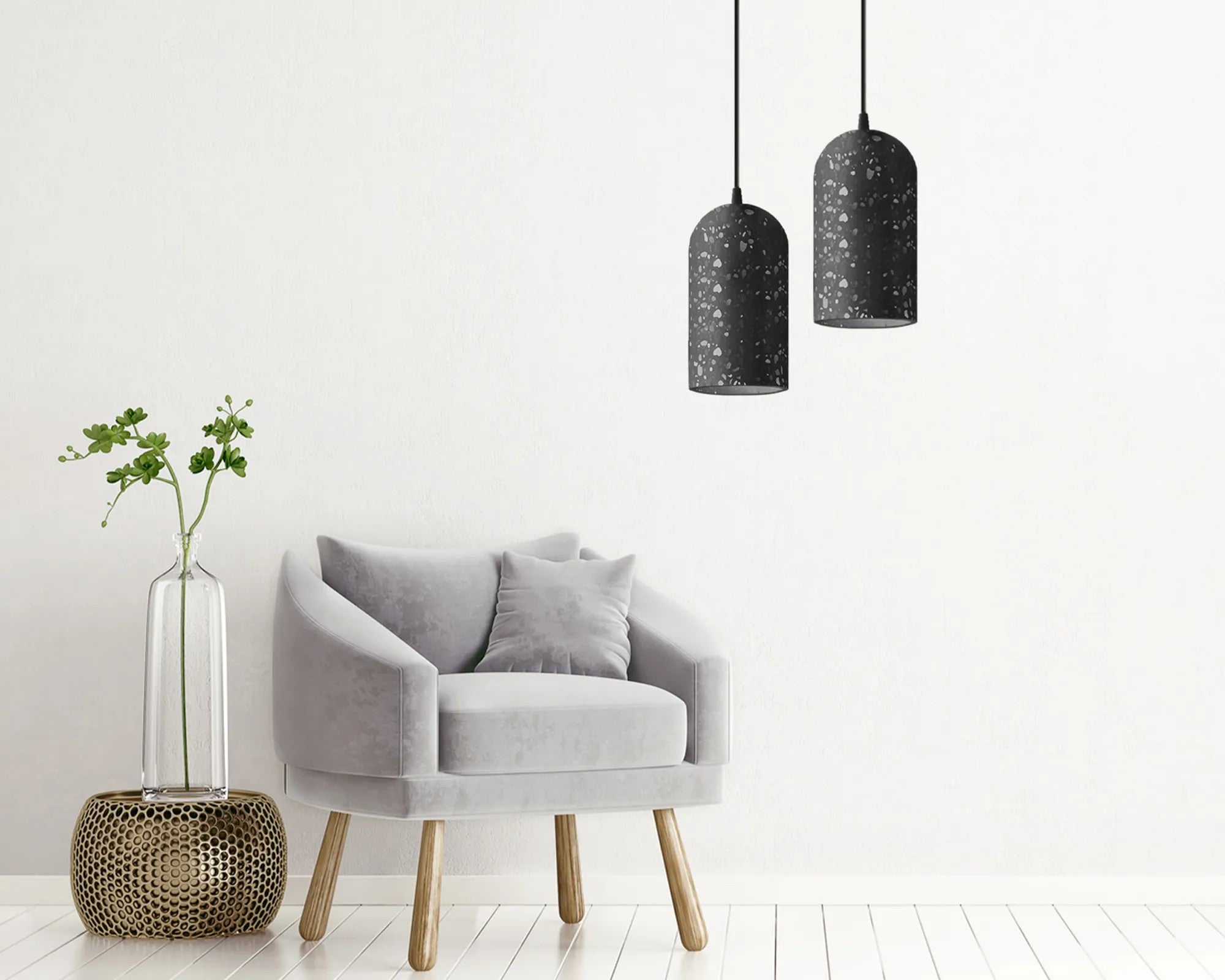 Lampa Wisząca Betonowa APP997-1CP B Czarna 4