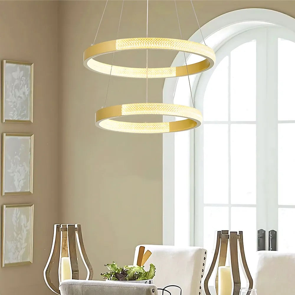 LAMPA SUFITOWA WISZĄCA KRYSZTAŁOWA LED LHJ044-CP2 ZŁOTA 4