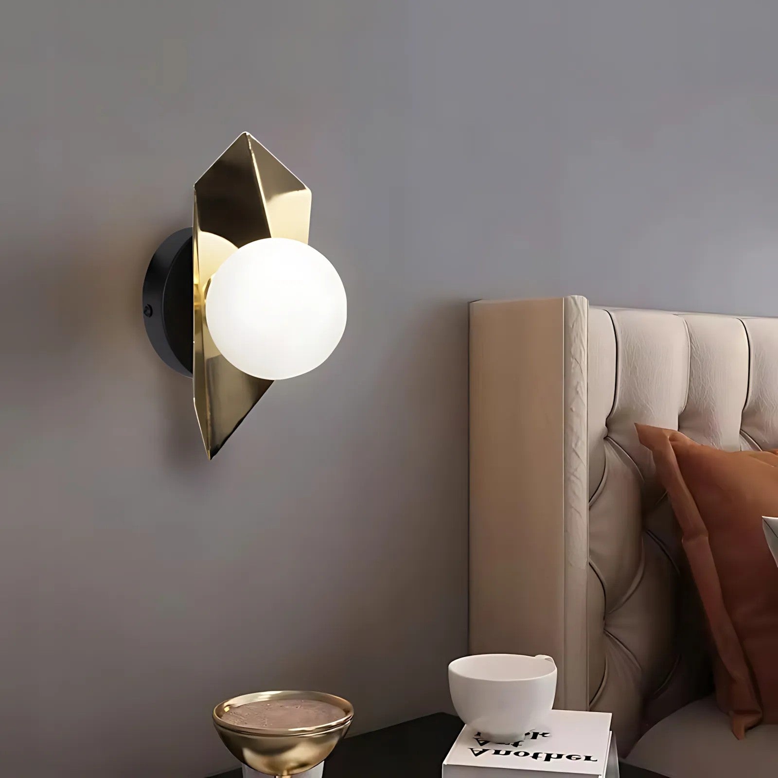 LAMPA ŚCIENNA KINKIET APP1411-W CZARNO/ZŁOTA 4