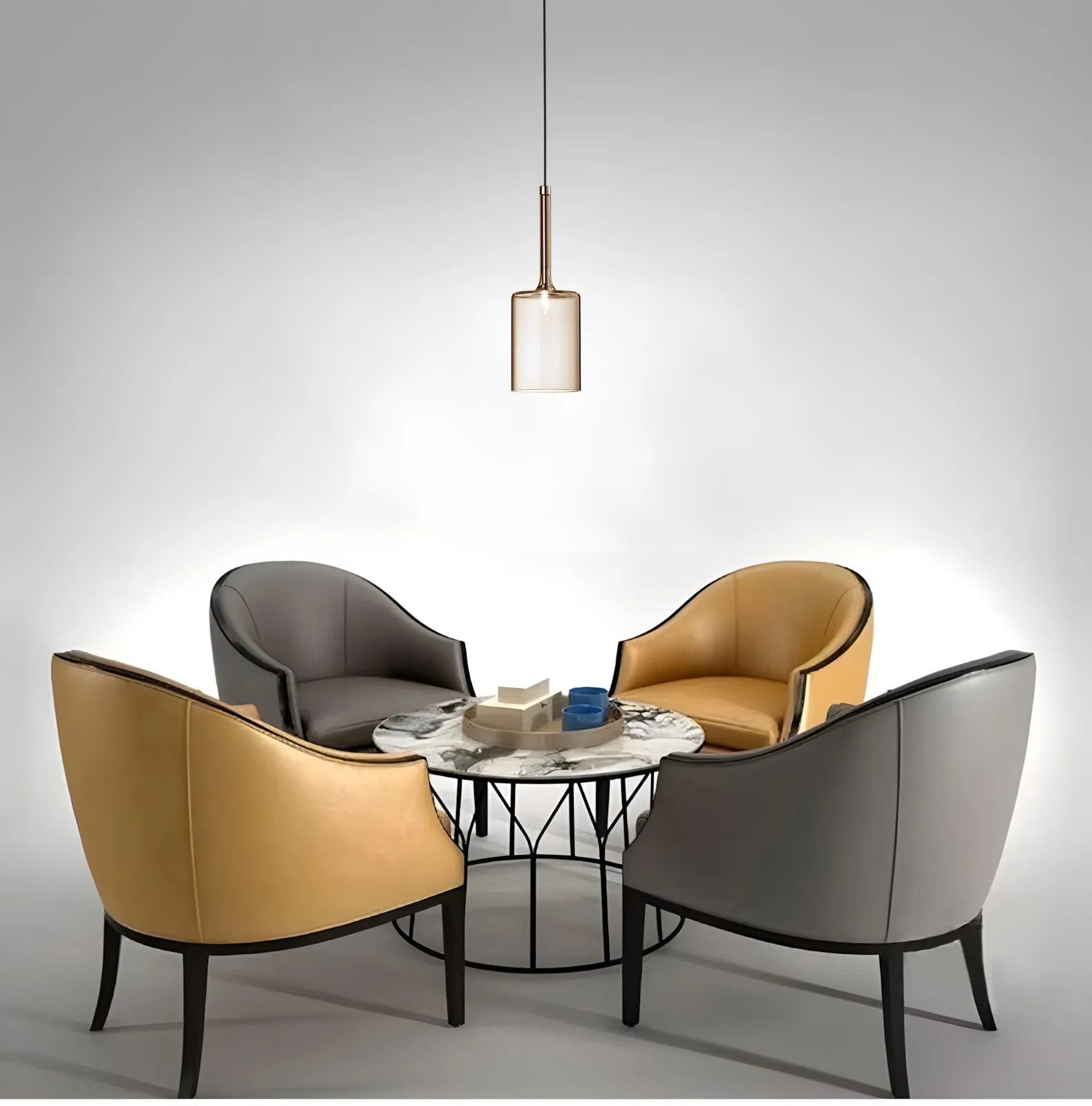 Lampa Sufitowa Wisząca Szklany Klosz APP1699-1CP AMBER B 4