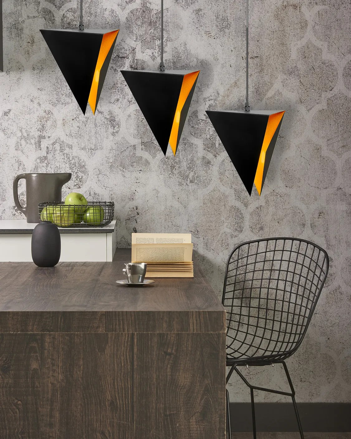 LAMPA TRÓJKĄTNA GEOMETRYCZNA POTRÓJNA APP254-3CP CZARNA 4