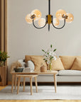 Lampa Sufitowa Wisząca Szklana APP1120-6CP Złota 4