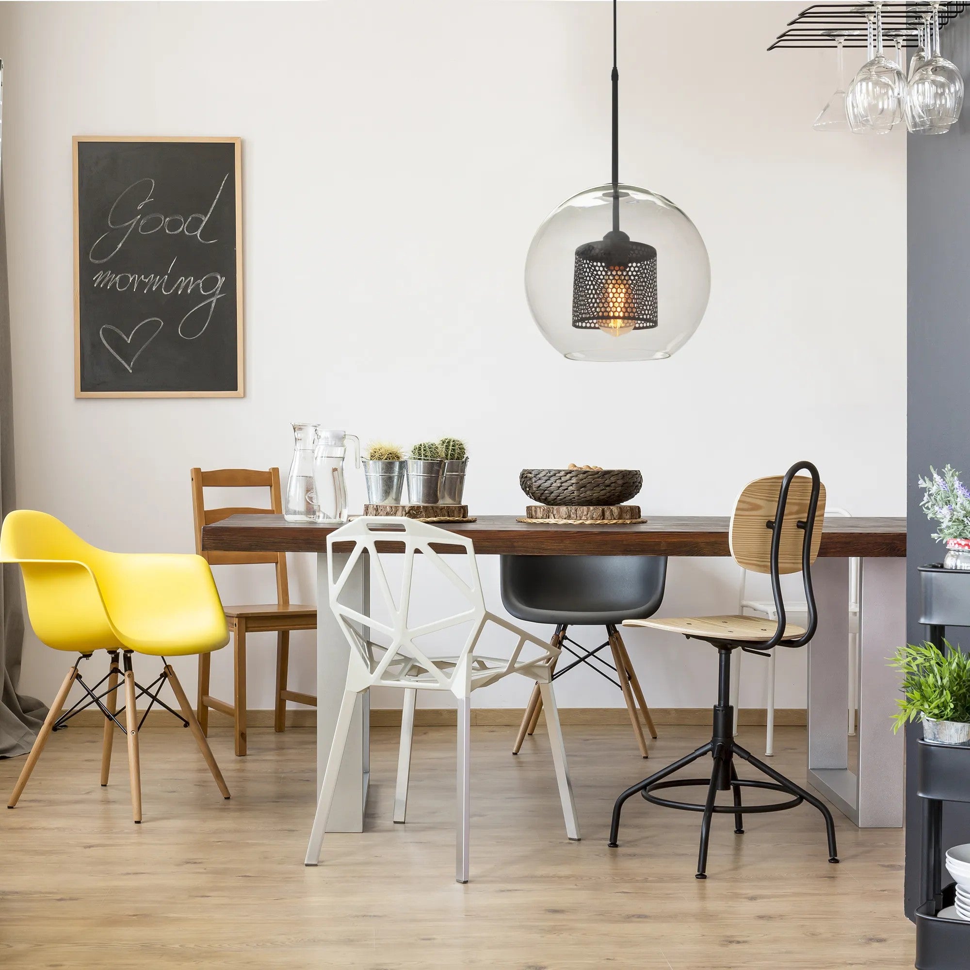Lampa Wisząca Szklana Loft APP559-1CP 30cm Czarna 4