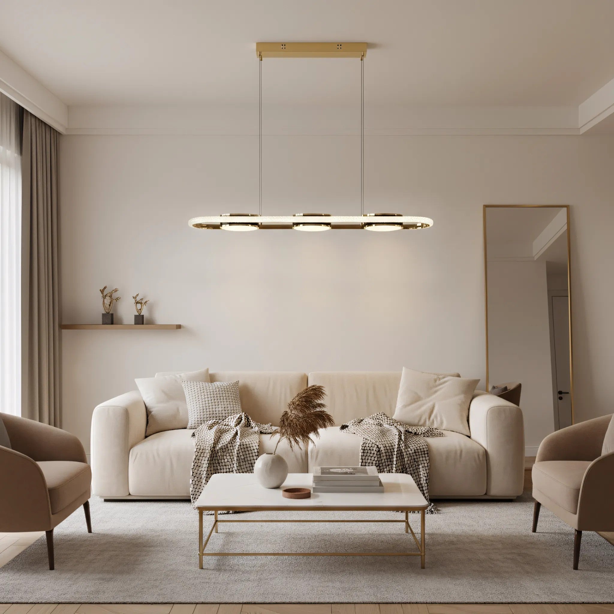 LAMPA SUFITOWA WISZĄCA LED G135-CP Złota 4
