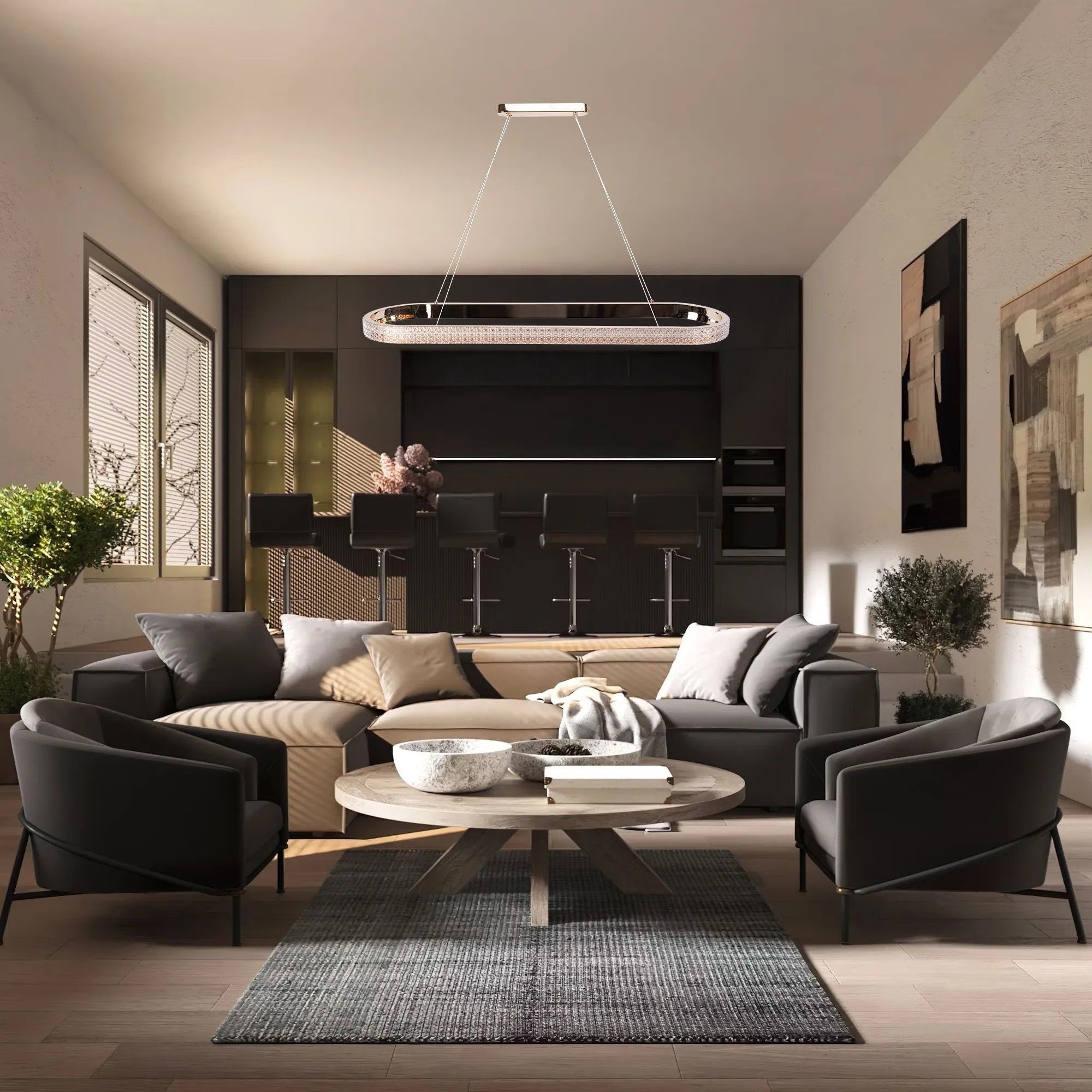 LAMPA WISZĄCA LED APP1751-CP Złota 90 Cm 4