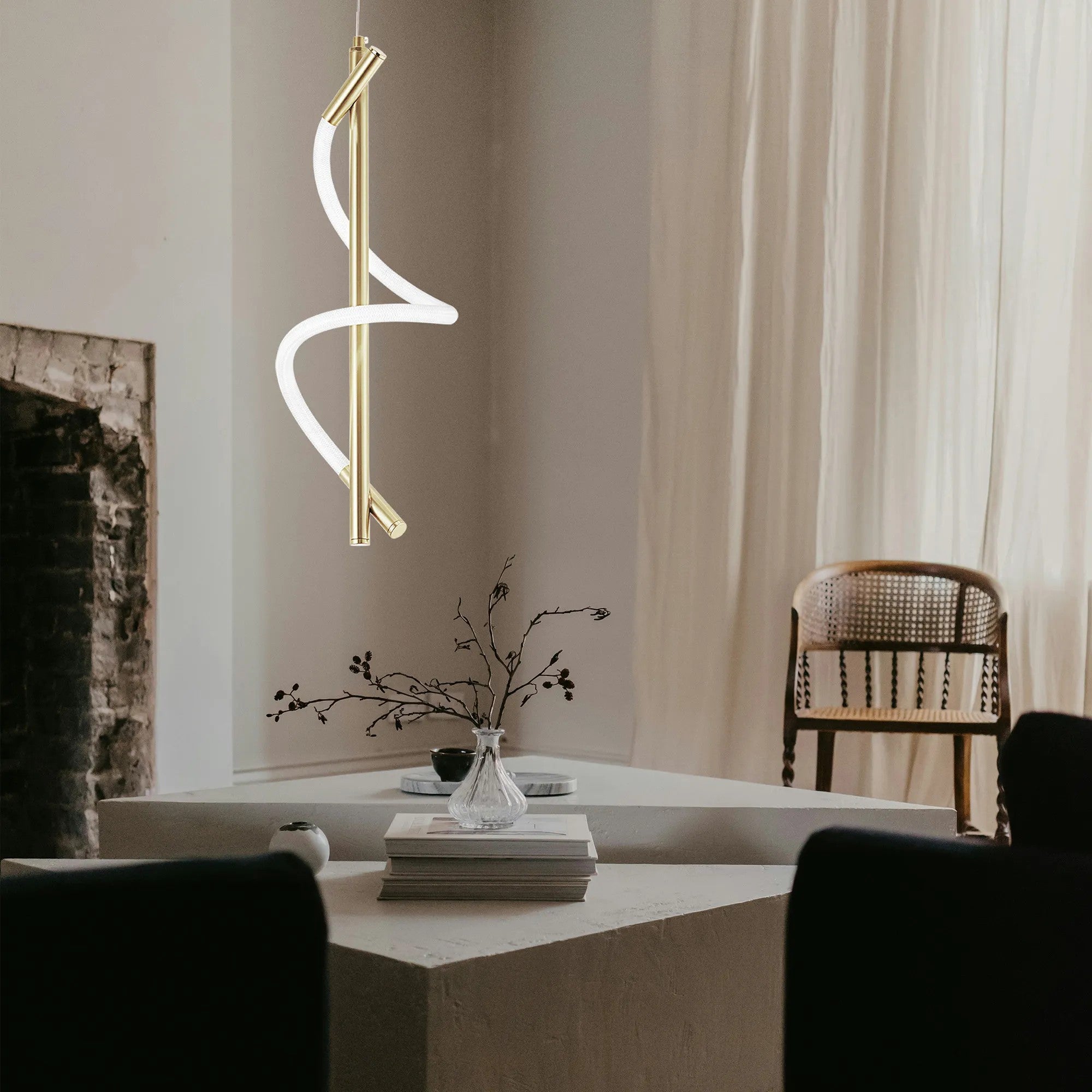 LAMPA WISZĄCA LED G015-CP JASNE ZŁOTO 4