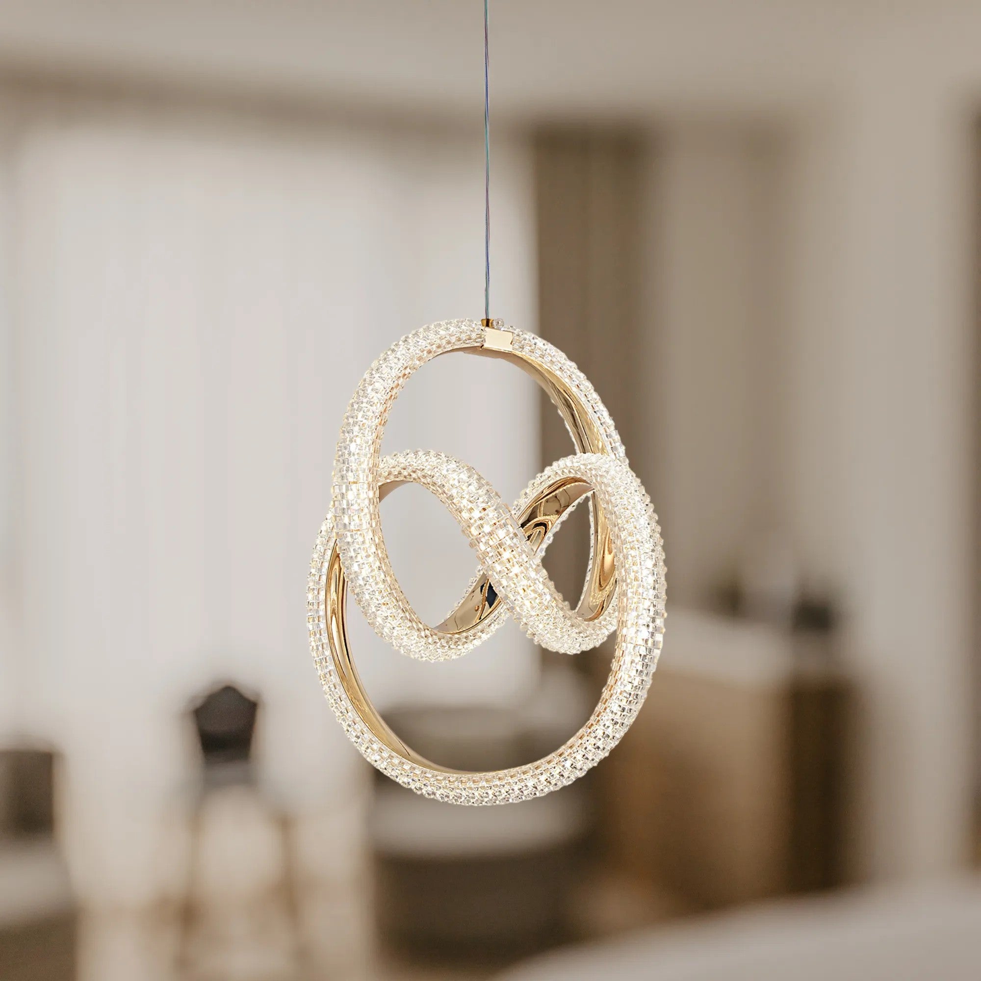 LAMPA WISZĄCA LED G068-CP Złota 4