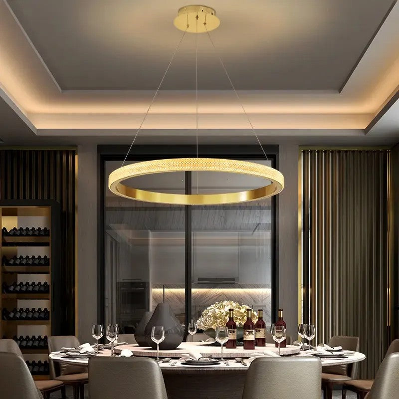 LAMPA SUFITOWA WISZĄCA LED APP1510-CP GOLD 4