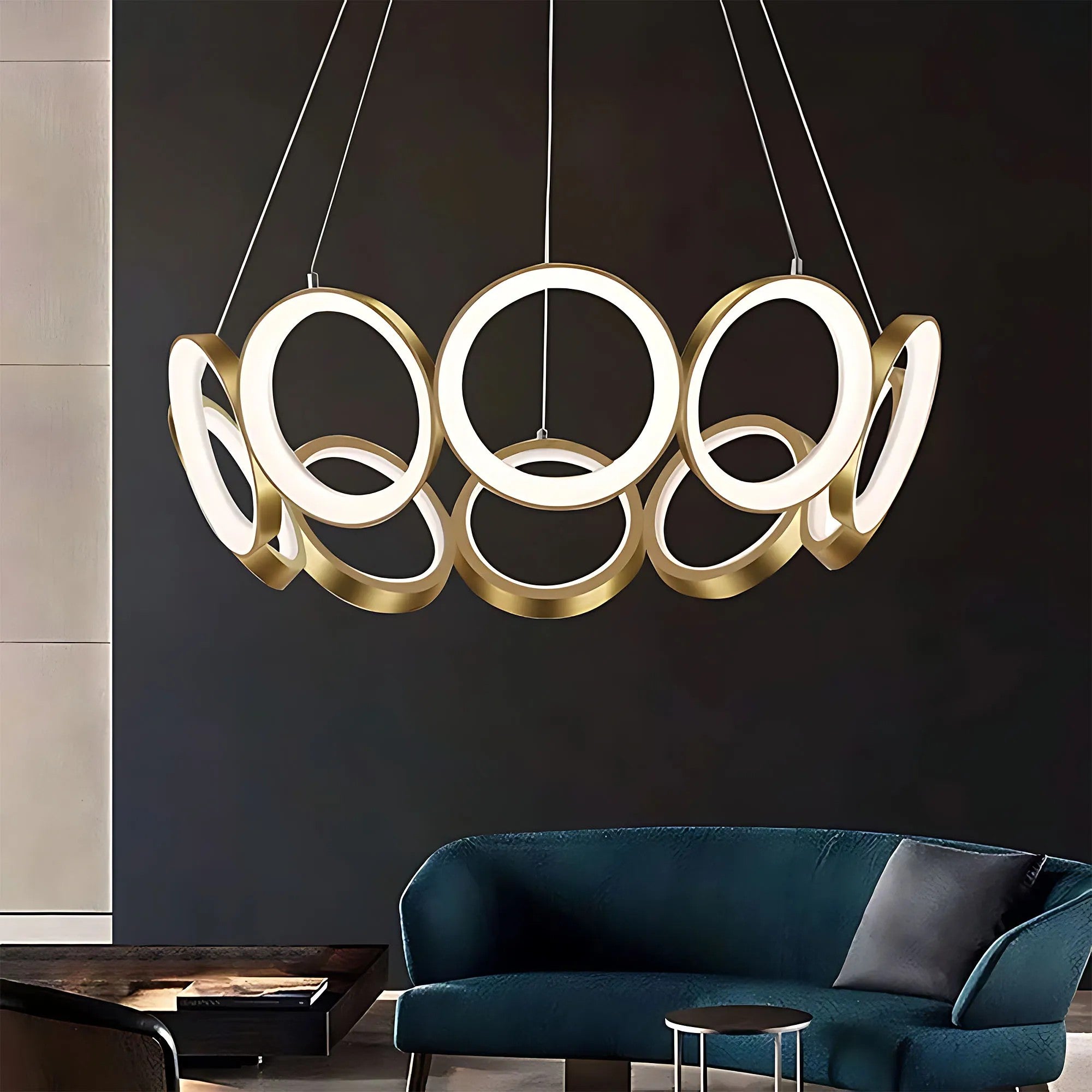 LAMPA WISZĄCA LED APP1800-CP ZŁOTA SZCZOTKOWANA 4