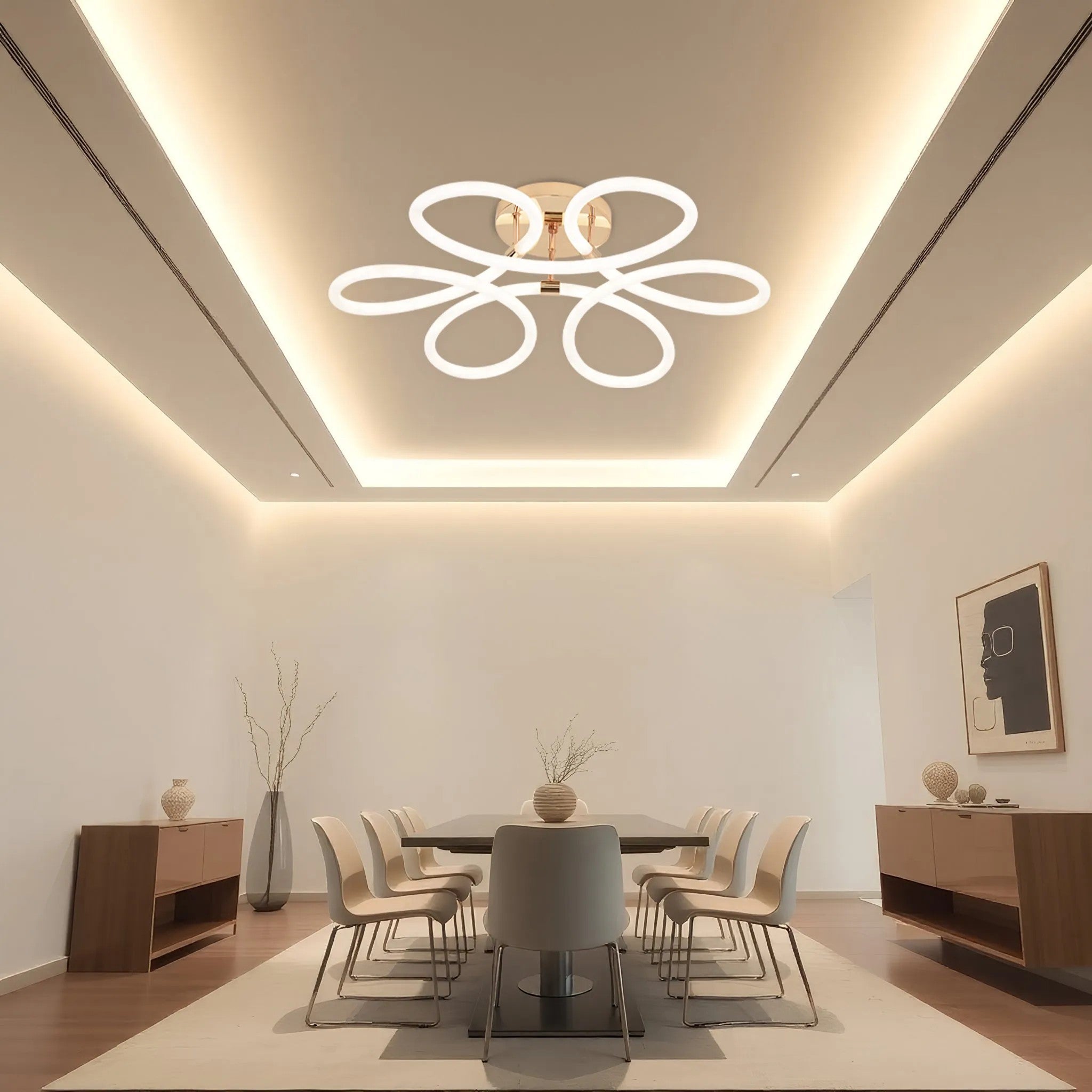 Lampa Sufitowa Nowoczesna LED G023-C Złota 4