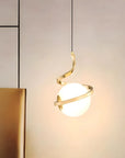 LAMPA WISZĄCA SZKLANA KULA SPIRALA APP1733-1CP ZŁOTA 4