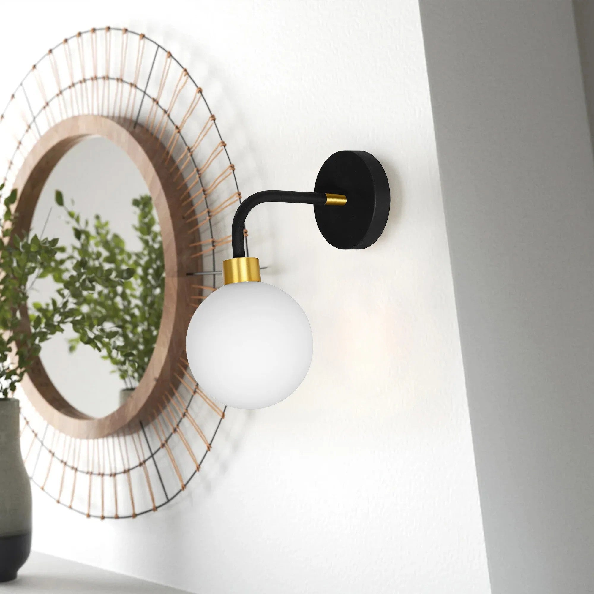 LAMPA ŚCIENNA KINKIET APP1301-1W Czarno Złota 4