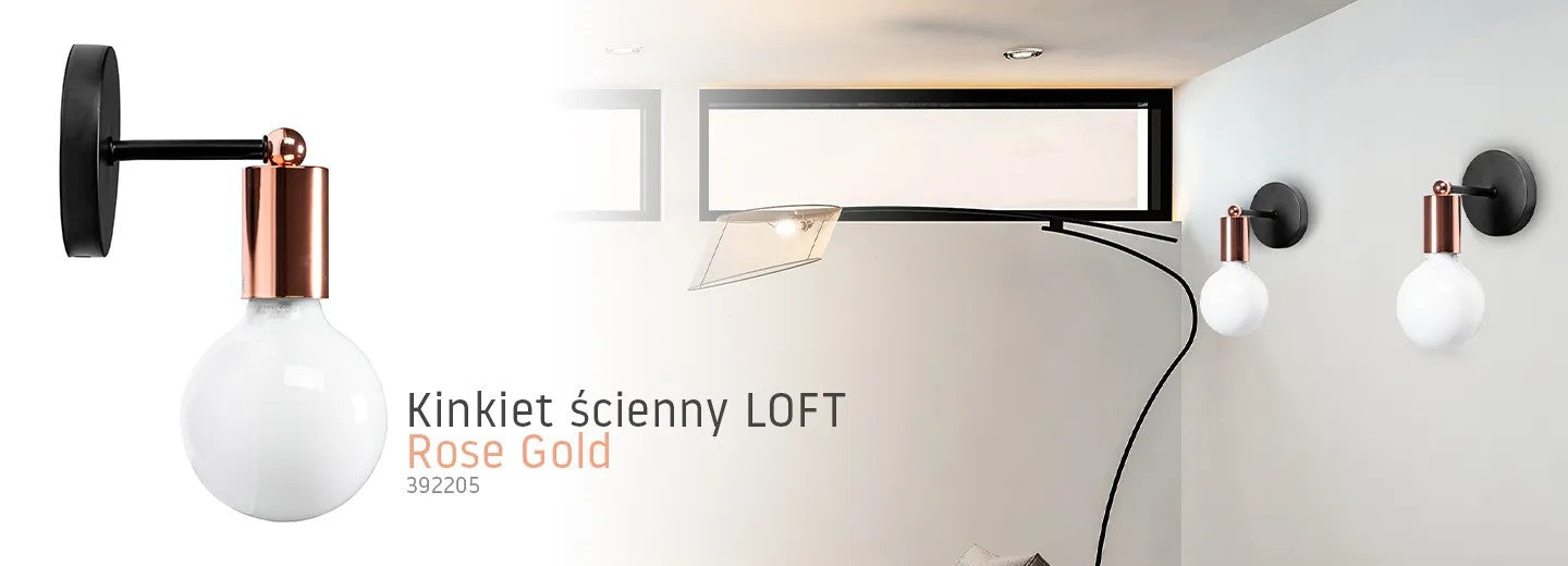 Lampa Kinkiet Ścienny Metalowy 392205 Różowe Złoto 4
