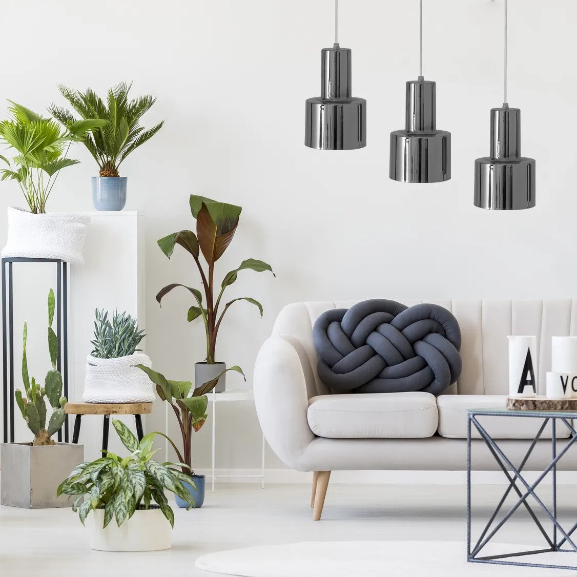 Lampa Wisząca APP285-1 Srebrna 4