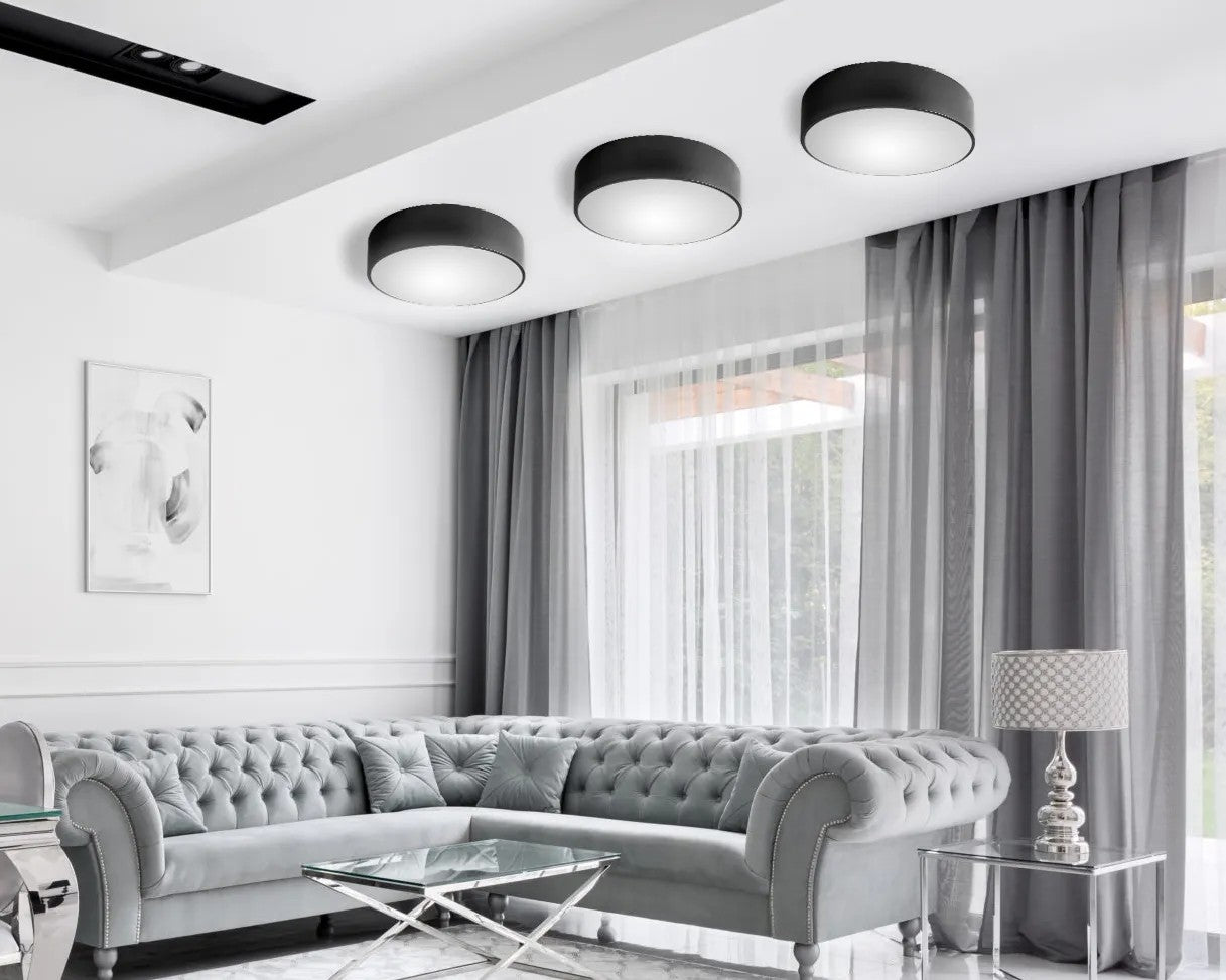 Lampa Plafon 50cm Okrągła Sufitowa App644-5C Czarna 4