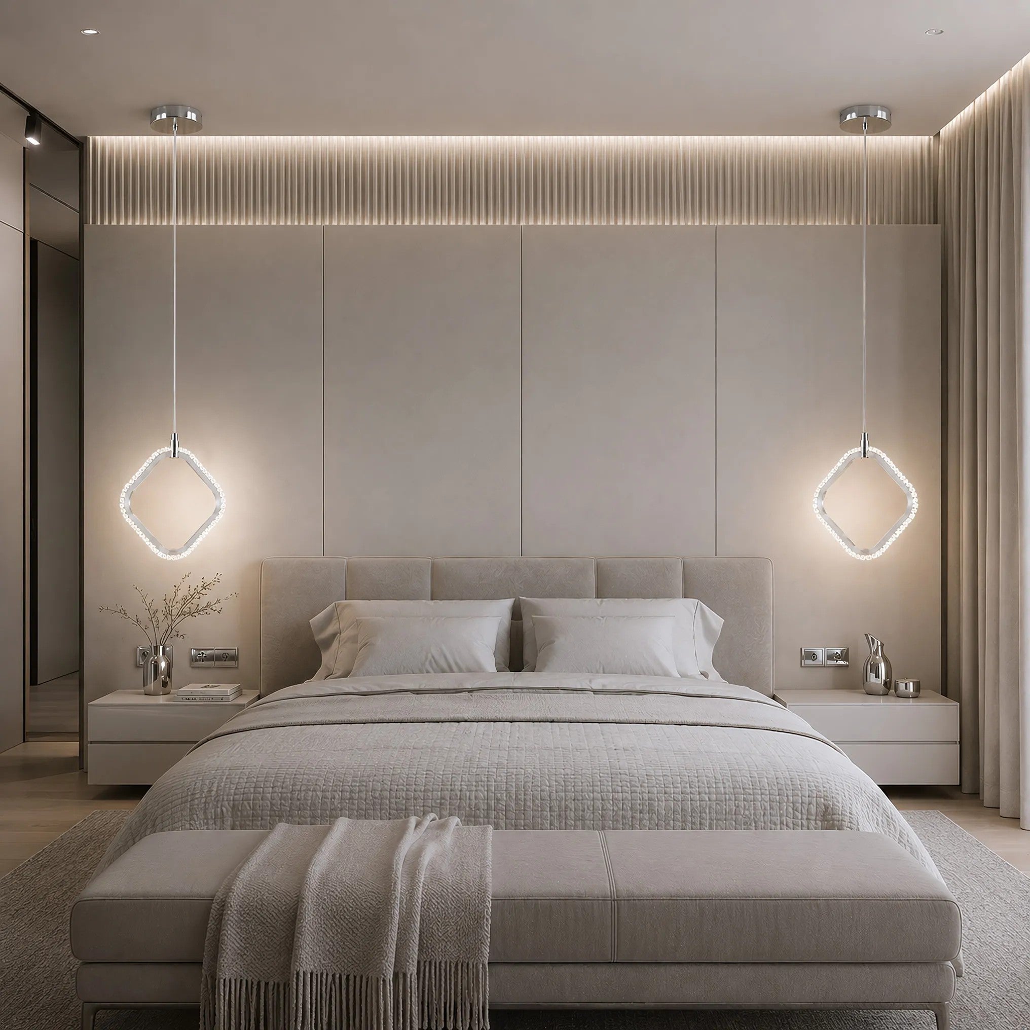Lampa Sufitowa Wisząca LED LHJ127-W Chrom 4