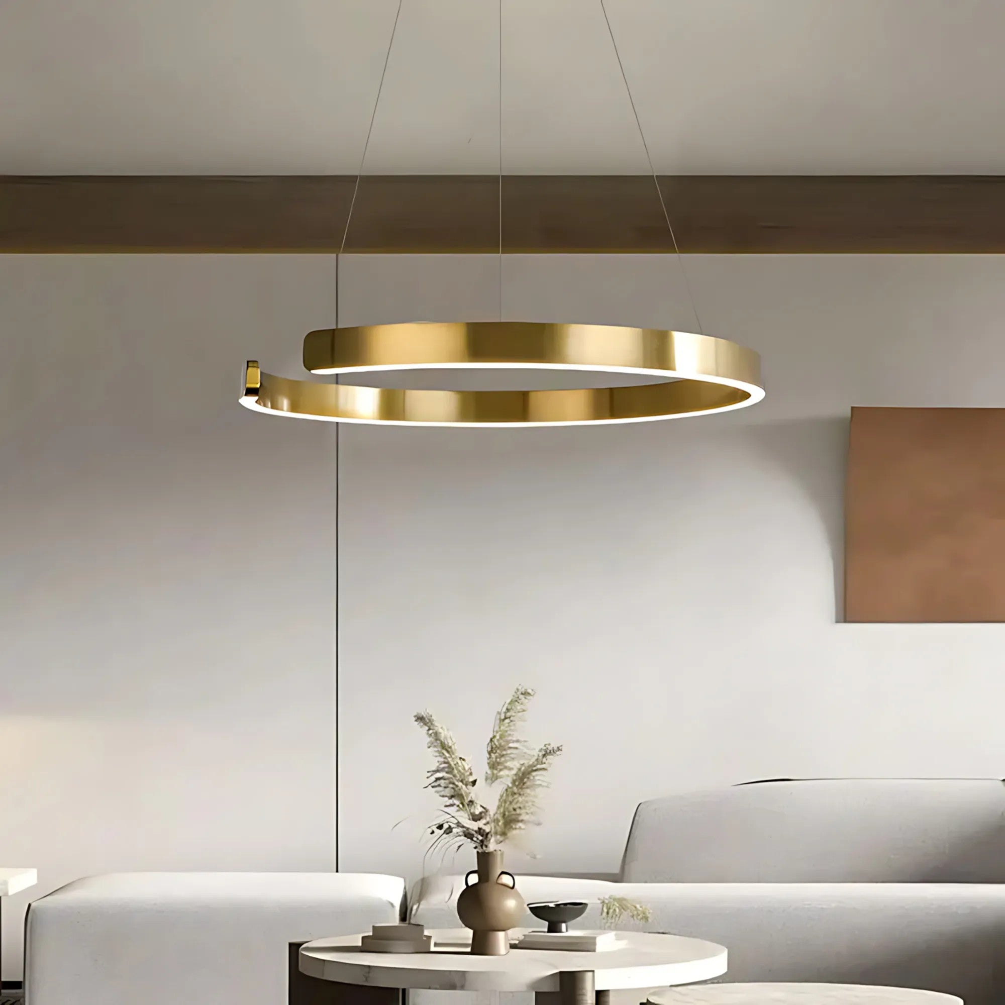 LAMPA WISZĄCA LED LHJ053-CP1 C ZŁOTA SZCZOTKOWANA 60CM 4