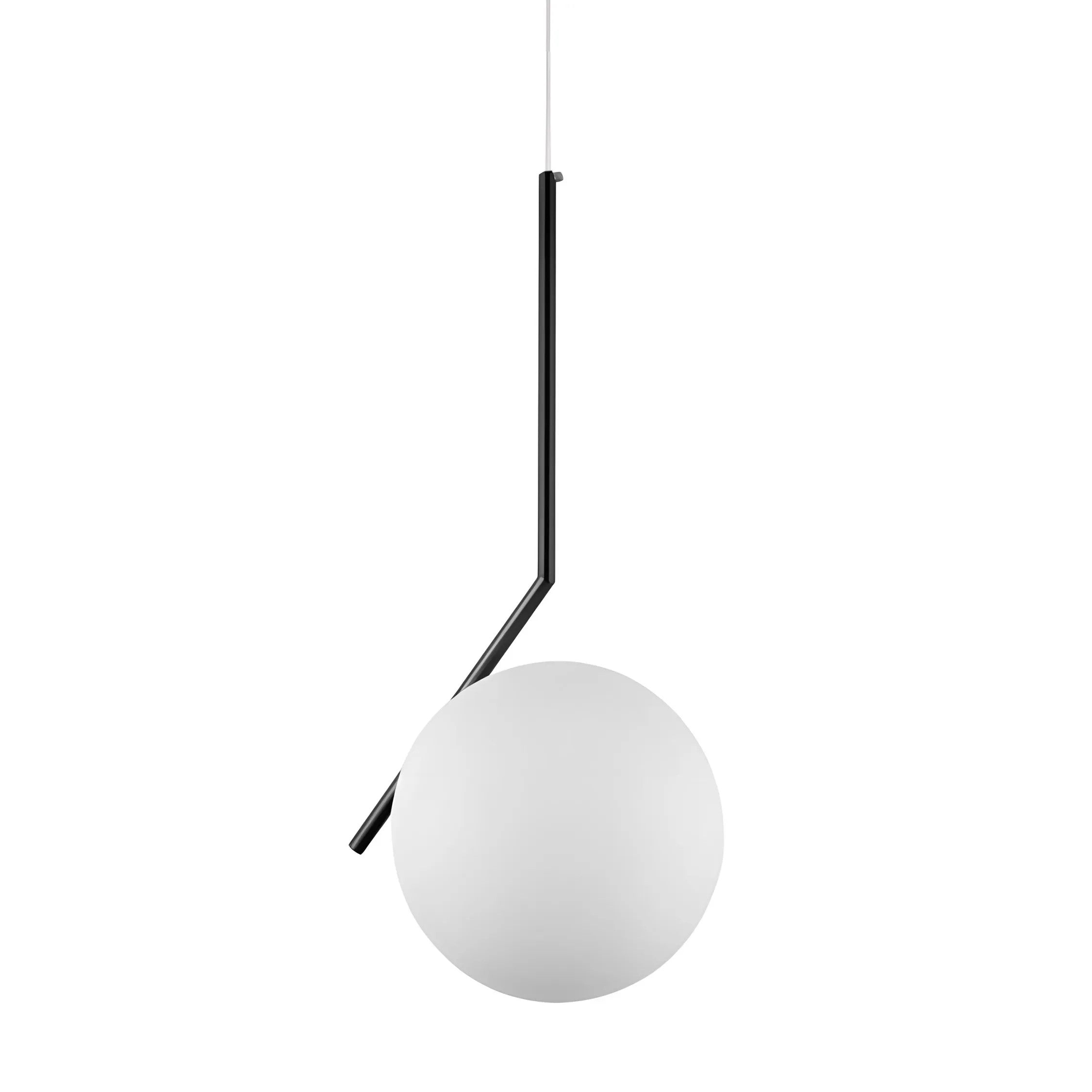 Lampa Sufitowa Wisząca Szklana Kula G107-1W Czarna Biała 4