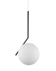 Lampa Sufitowa Wisząca Szklana Kula G107-1W Czarna Biała 4