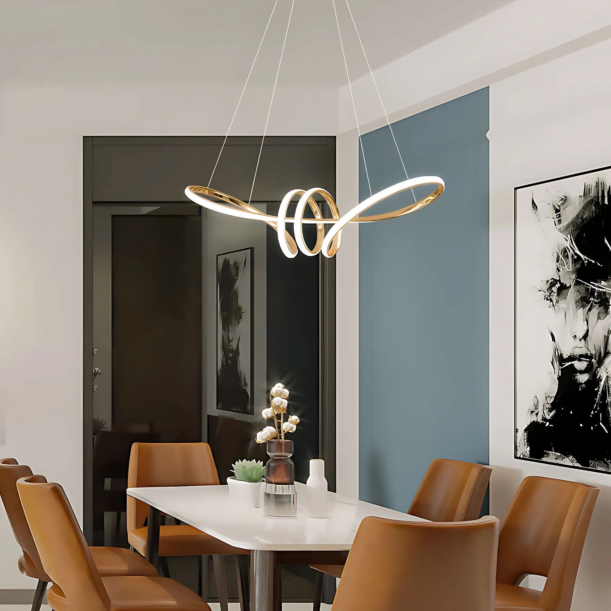 LAMPA WISZĄCA LED LHJ036-CP ZŁOTA 4