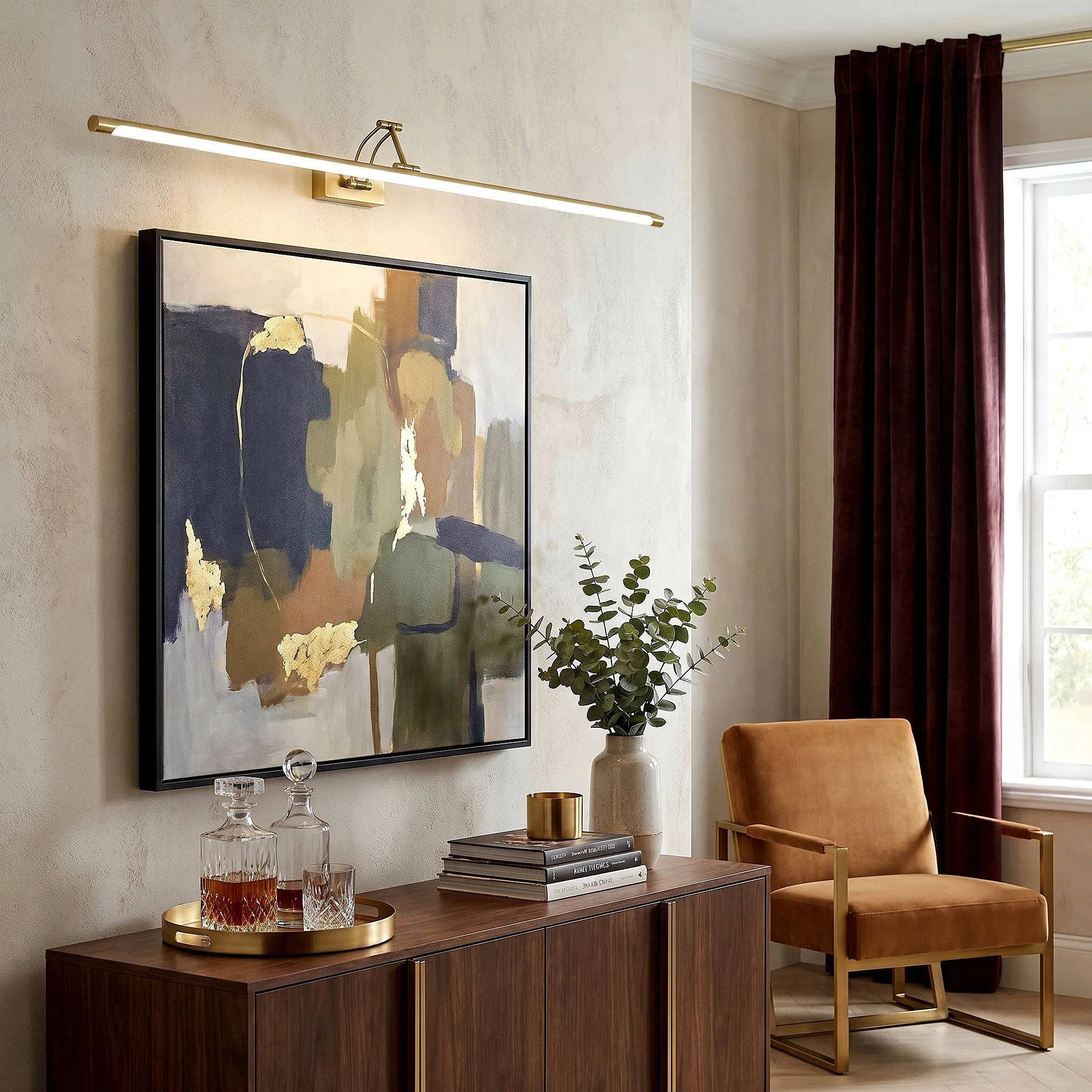Kinkiet Łazienkowy SWE024-1W 80cm Złoty Szczotkowany 4