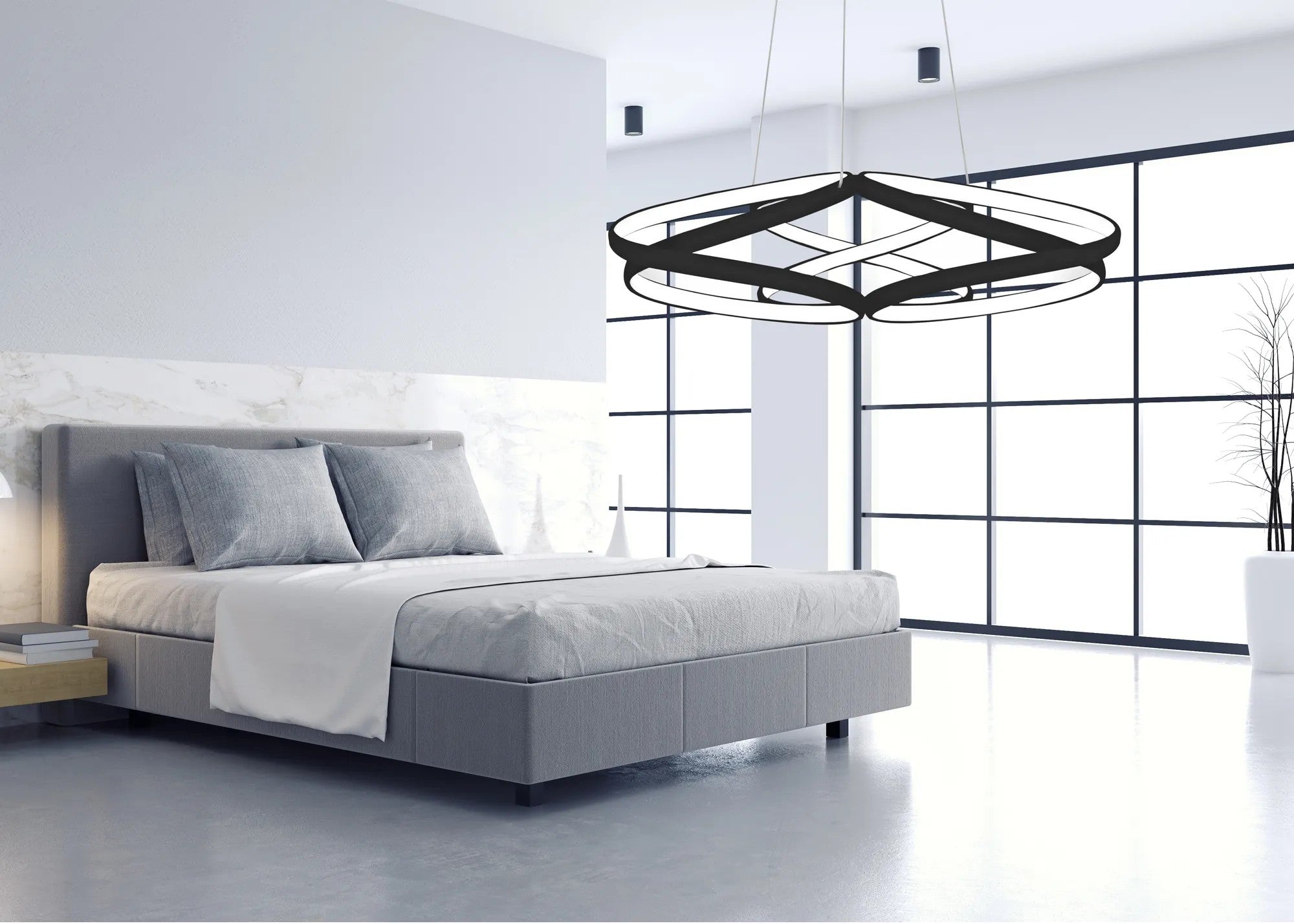 Lampa Sufitowa Nowoczesna LED + PILOT APP793-CP FLAT Czarna 4