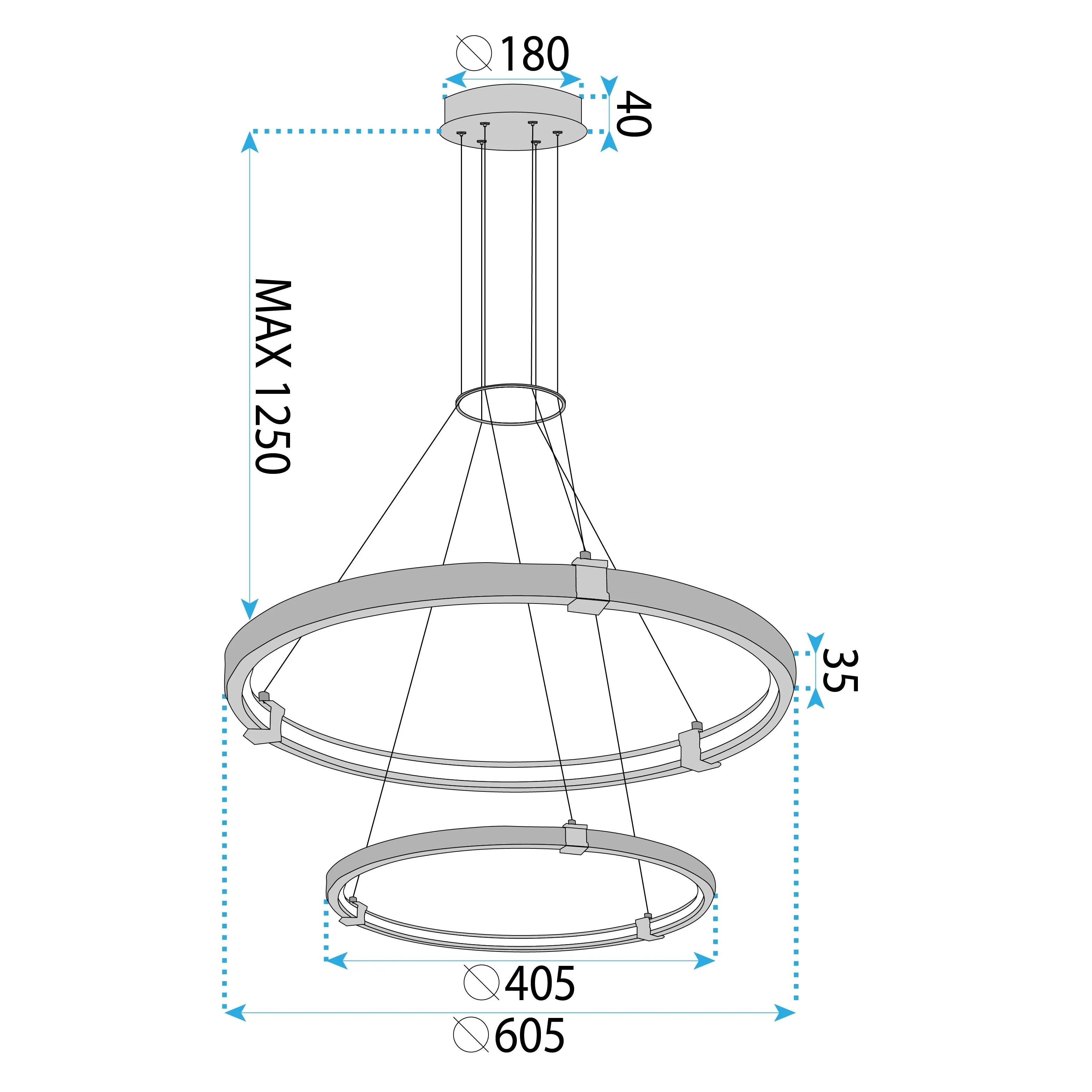 LAMPA WISZĄCA LED LHJ037-CP2 ZŁOTA 4
