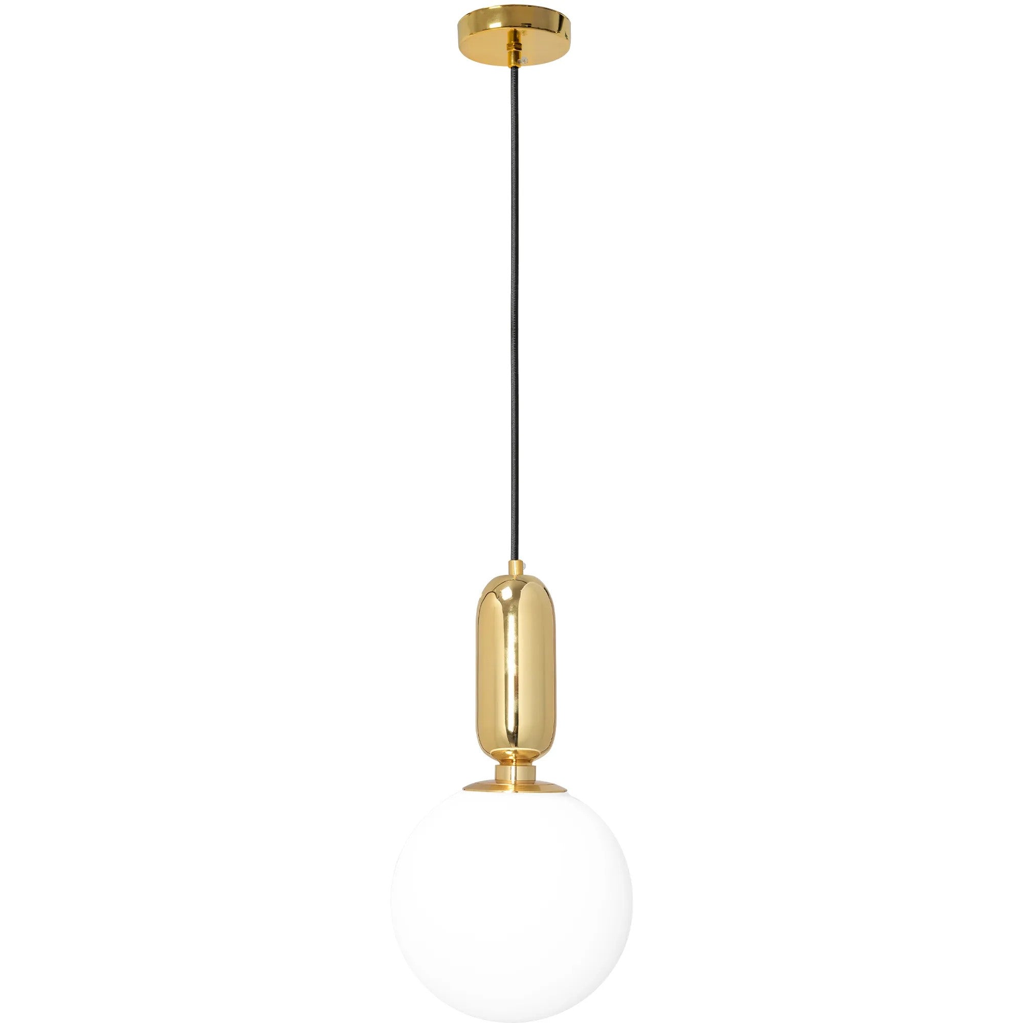 Lampa Sufitowa Wisząca Szklana Metalowa APP474-1CP Złota 4
