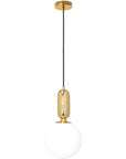 Lampa Sufitowa Wisząca Szklana Metalowa APP474-1CP Złota 4