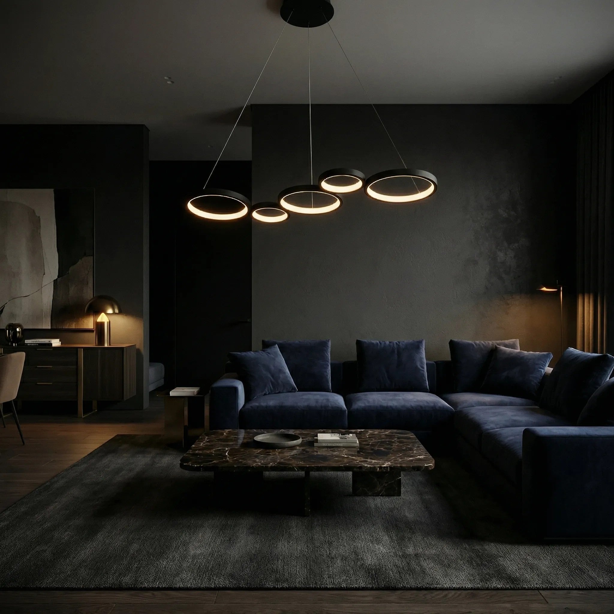 LAMPA SUFITOWA WISZĄCA APP1923-CP Czarna 4