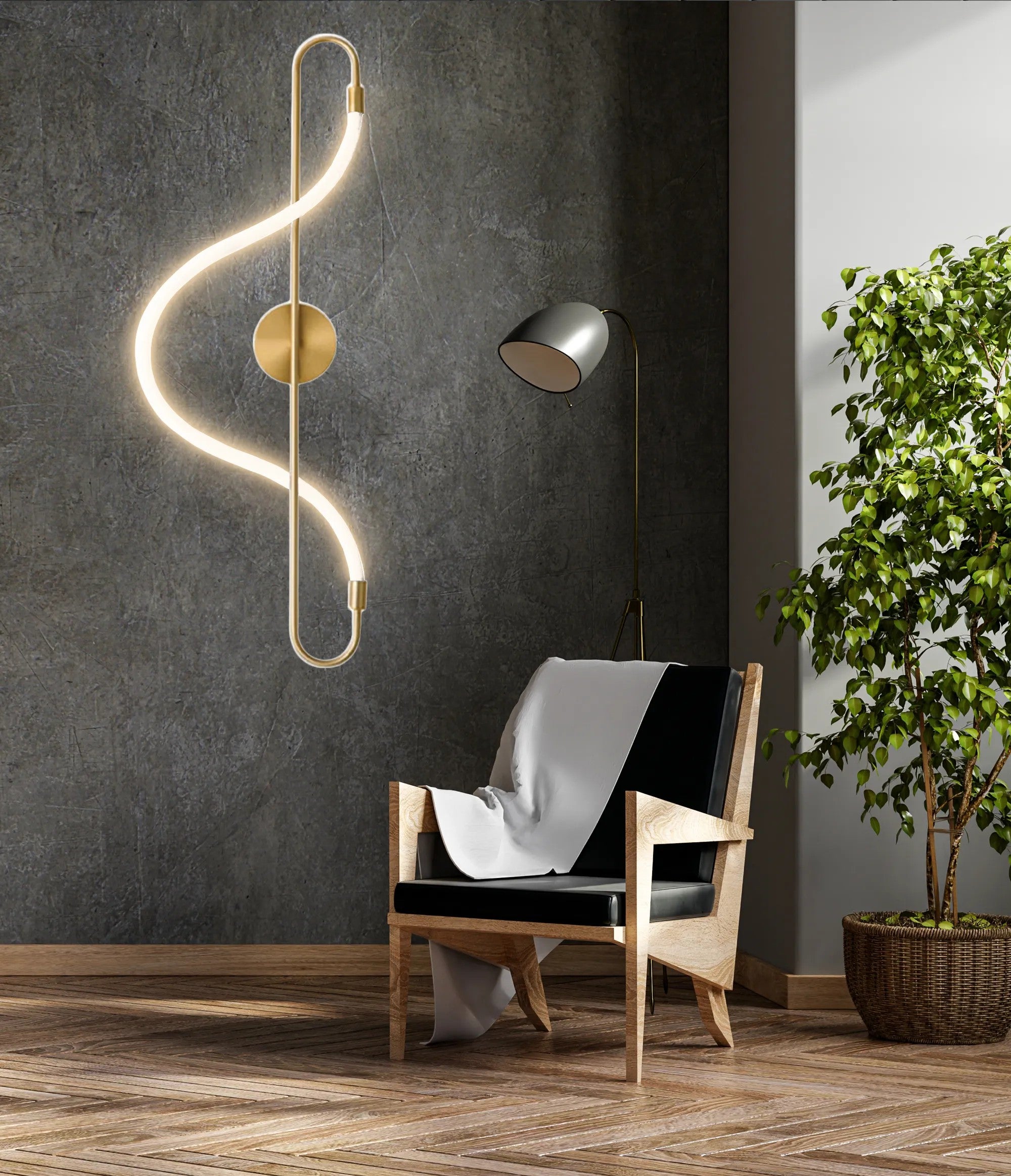 Lampa Ścienna Kinkiet LED APP858-W Long Złota 4