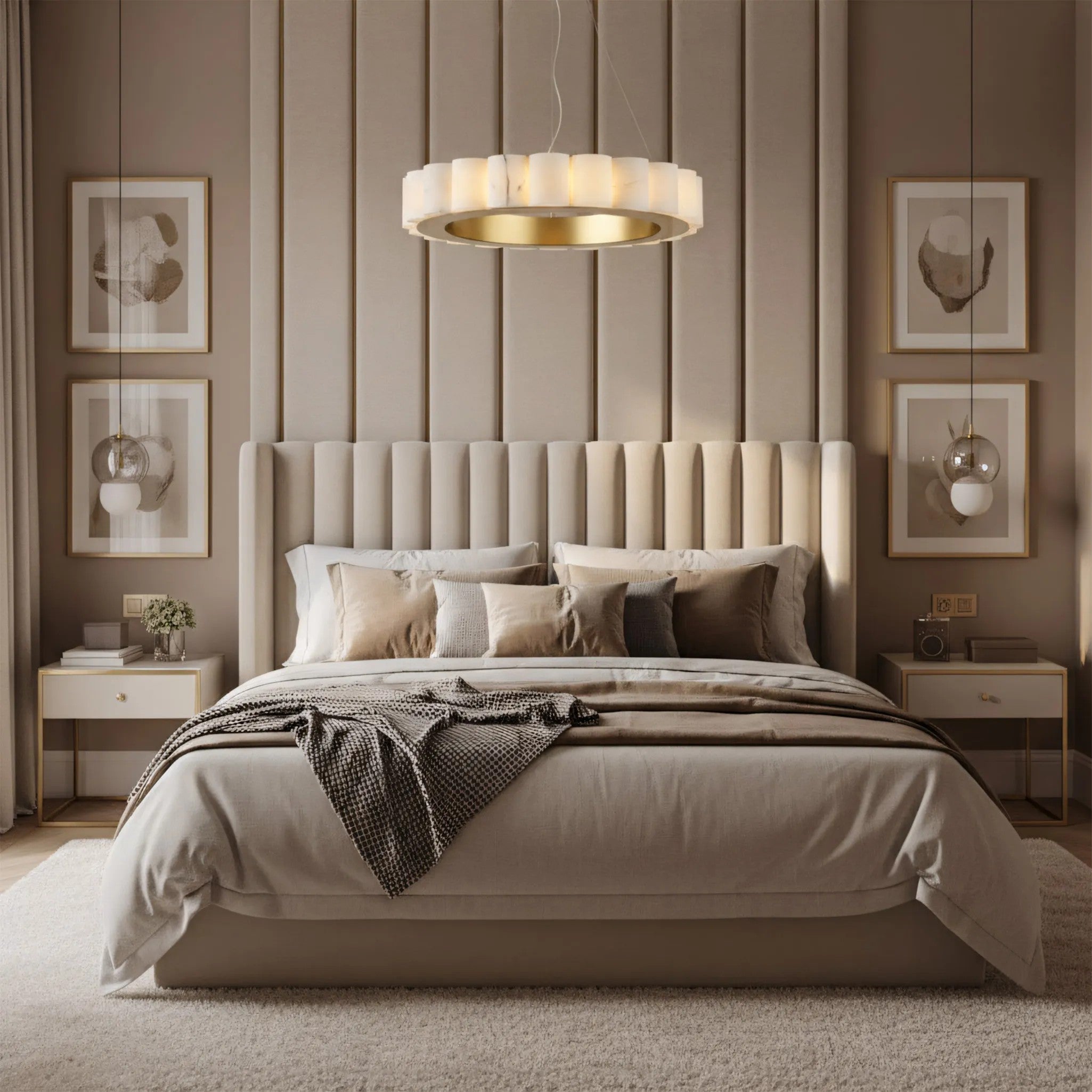 LAMPA SUFITOWA WISZĄCA LED APP1801-CP Brush Gold 4