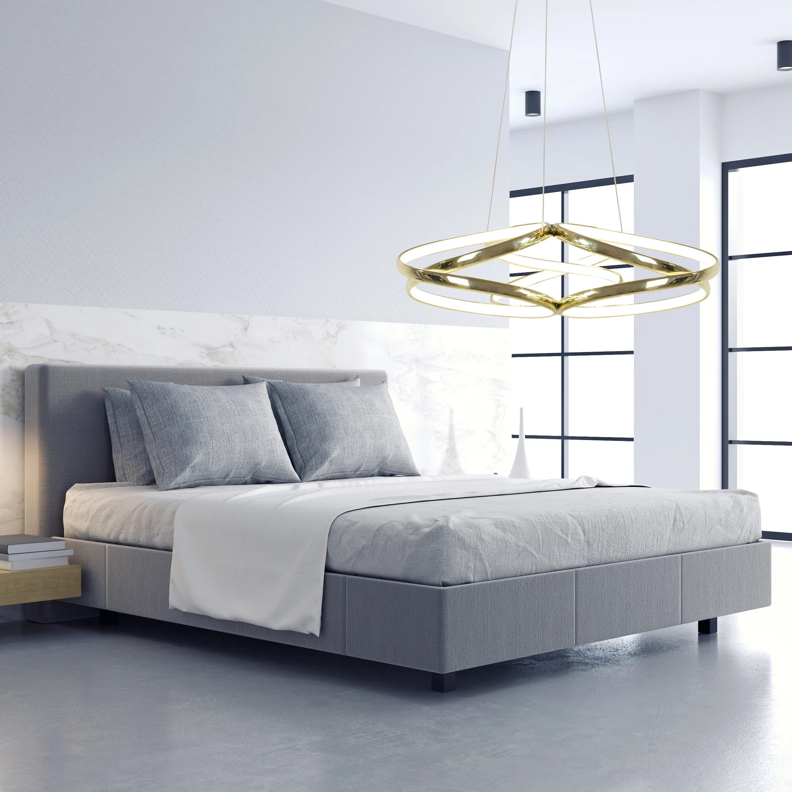 Lampa Sufitowa Nowoczesna LED + PILOT APP794-CP Flat Złota 4