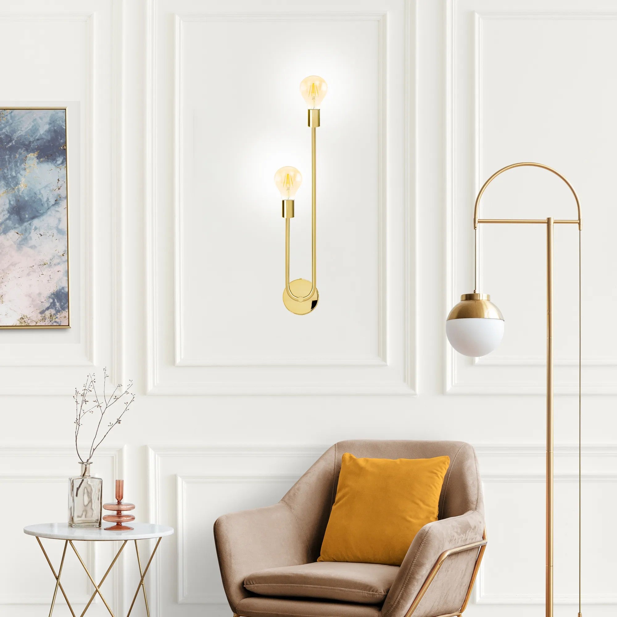 LAMPA ŚCIENNA KINKIET APP1148-2W Złota 4
