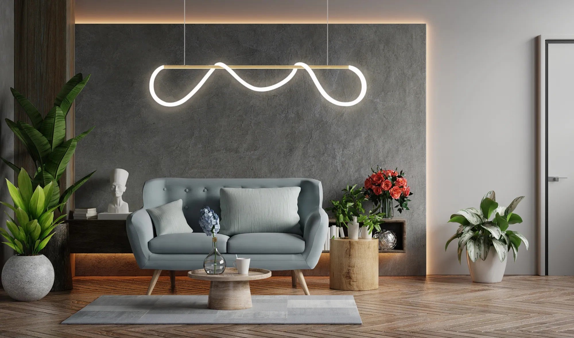 Lampa Sufitowa LED APP854-CP Long Złota 4