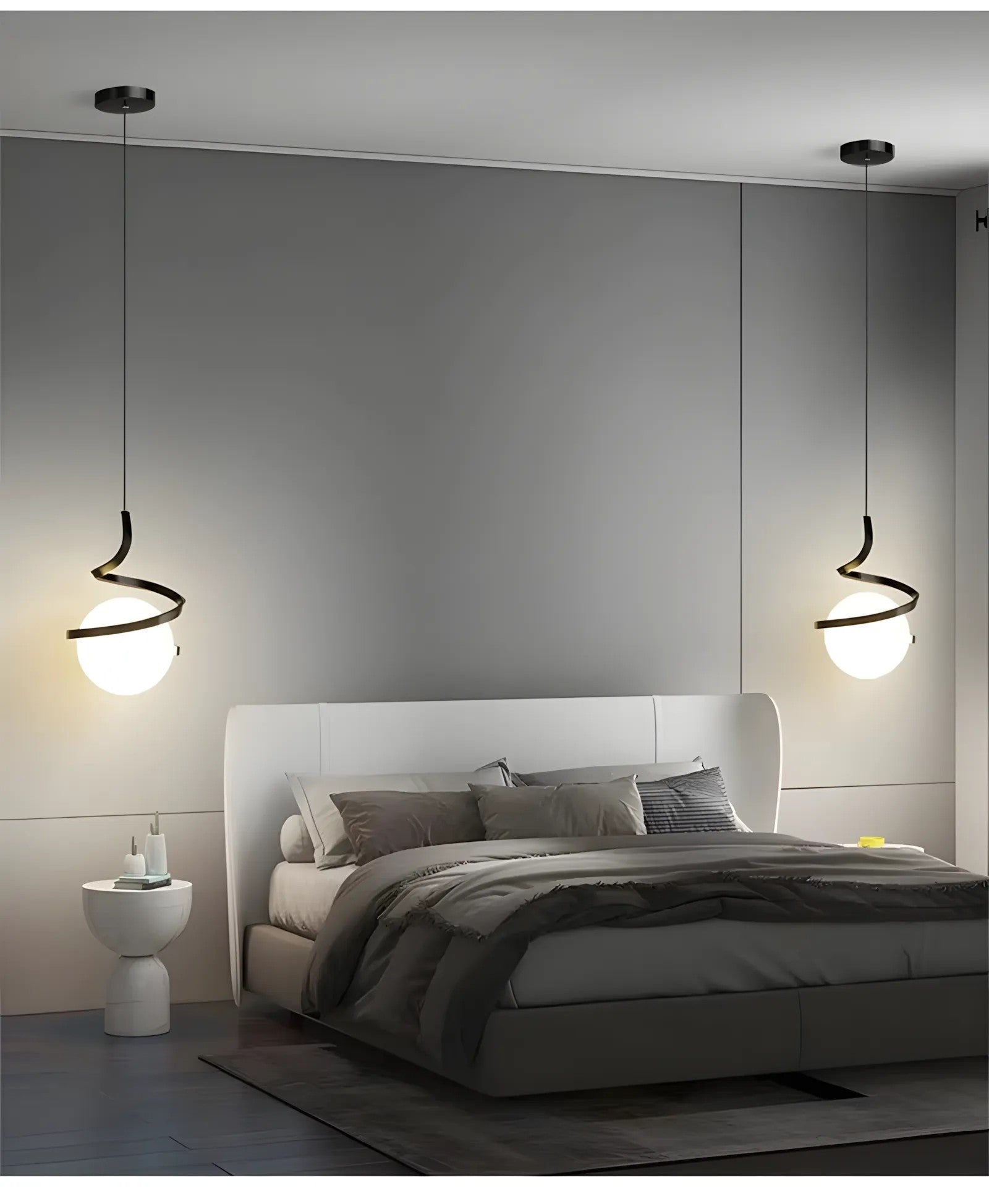LAMPA WISZĄCA SZKLANA KULA SPIRALA APP1732-1CP CZARNA 4